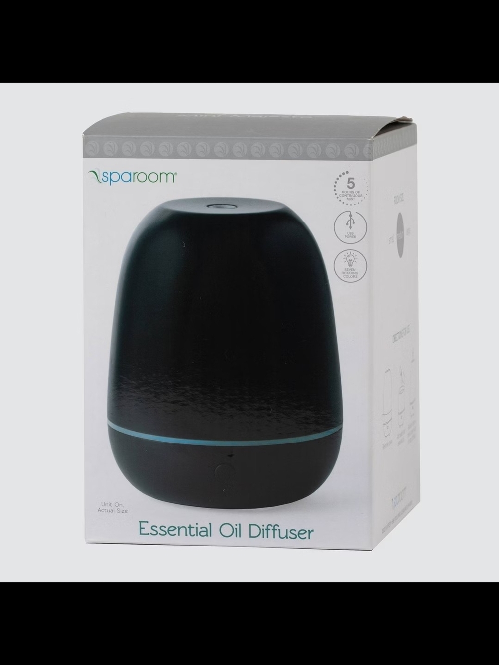 Black Essential Oil Diffuser - Ultrasonic Aroma Humidifier